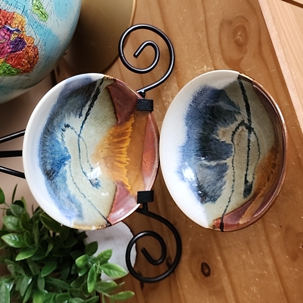 Artistic Ceramic Bowls with Multicolor Design